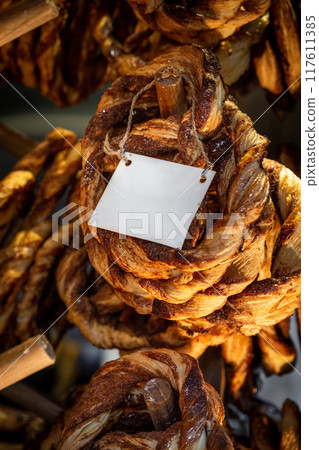 Fresh handmade pretzels on sale Fresh handmade pretzels on sale 117611385