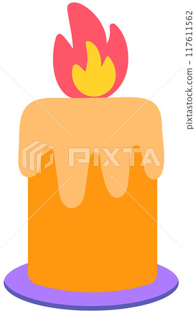 Cute Halloween orange candle Cute Halloween orange candle 117611562