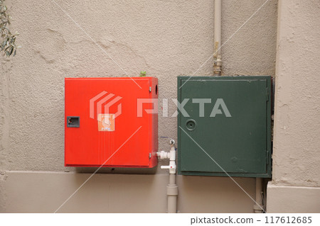 Safety symbol for fire equipment with keywords safety, precaution, response, protection, hazard Safety symbol for fire equipment with keywords safety, precaution, response, protection, hazard 117612685