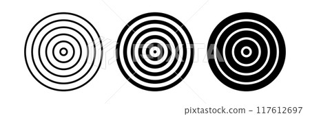 Set of Circular Elements in Target Design. Abstract Concentric Circles Icons. 117612697