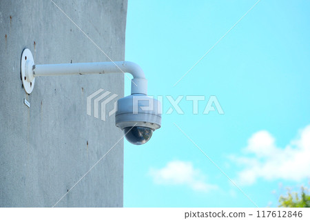 CCTV security camera operating outdoor CCTV security camera operating outdoor 117612846