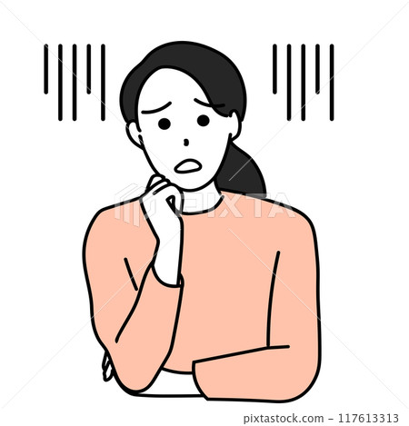 Illustration of a young woman in trouble 117613313