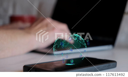 Artificial Intelligence Quantum Computer Technology Concept. High quality Artificial Intelligence Quantum Computer Technology Concept. High quality 117613492