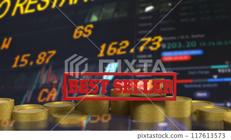 The Best seller and coins for business concept 3d rendering The Best seller and coins for business concept 3d rendering 117613573