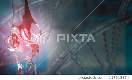 The crystal knee joint for medical or health concept 3d rendering. The crystal knee joint for medical or health concept 3d rendering. 117613574