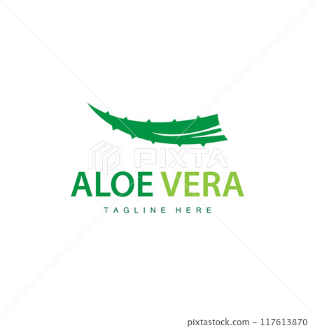 aloe vera logo cosmetic design simple green plant health symbol vector illustration 117613870