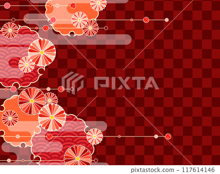 Gorgeous Japanese-style background material 117614146