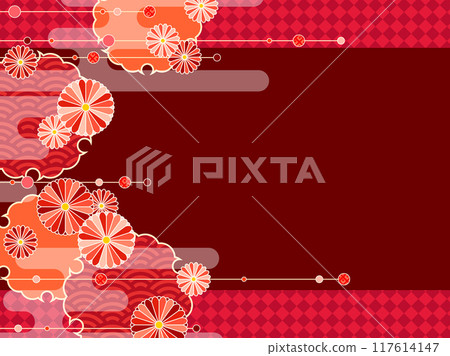 Gorgeous Japanese-style background material 117614147