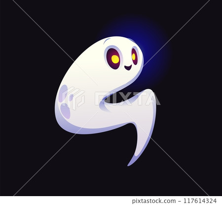 Number four Halloween ghosts font, scary typeface, horror evil type, spooky monster alphabet. 4 sign in shape of cartoon funny phantom, mathematics typography symbol. Isolated vector digit spook, soul Number four Halloween ghosts font, scary typeface, horror evil type, spooky monster alphabet. 4 sign in shape of cartoon funny phantom, mathematics typography symbol. Isolated vector digit spook, soul 117614324