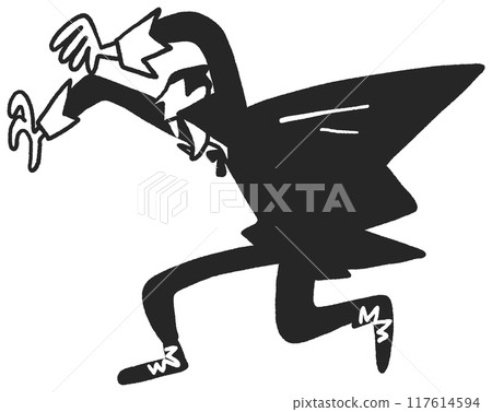 Halloween Threatening Dracula Monochrome stock illustration material 117614594