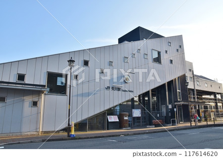 Summer evening at Yakawa Station, Tokyo 117614620