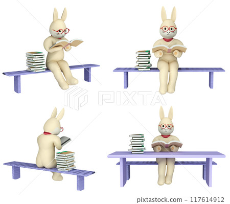 兔子讀書4件套 117614912