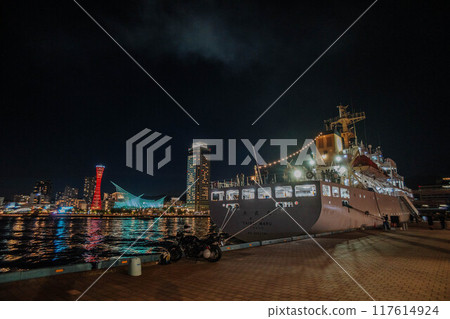 Night view of Meriken Park in the port city of Kobe 117614924