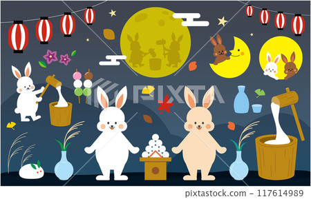 月亮視圖的例證套 月亮視圖的例證套 117614989