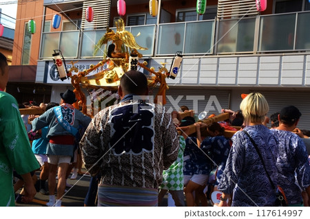 Haneda Shrine Annual Festival at dusk, Tokyo 117614997