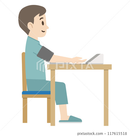 Blood pressure measurement illustration 117615518
