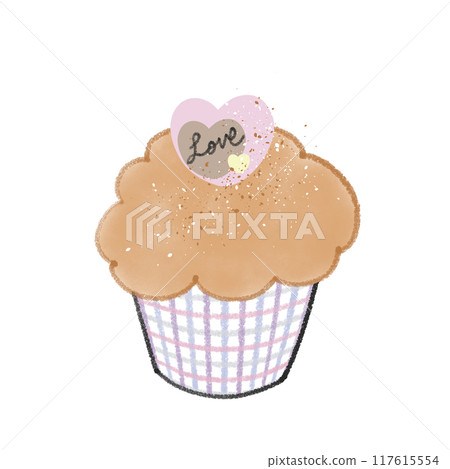 Cute pink cupcakes - with heart toppings Cute pink cupcakes - with heart toppings 117615554