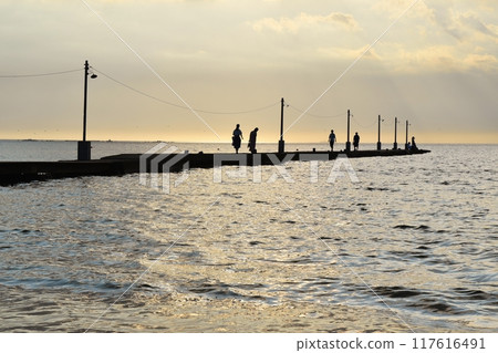 Haraoka Pier at dusk, Chiba 117616491