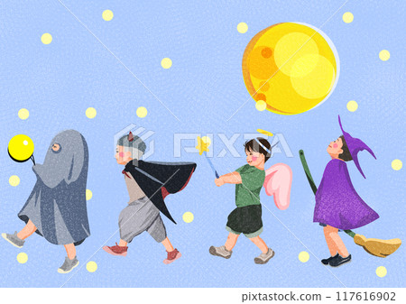 孩子們在萬聖節那天 117616902