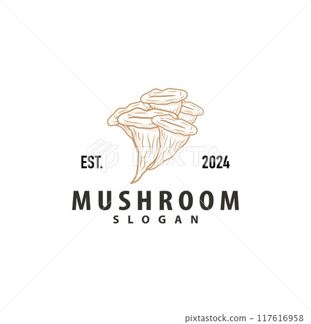Mushroom Logo, Simple Minimalist Retro Plant Silhouette Plantation Design Business Brand Mushroom Logo, Simple Minimalist Retro Plant Silhouette Plantation Design Business Brand 117616958