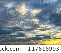 Sunset and thick clouds 117616993