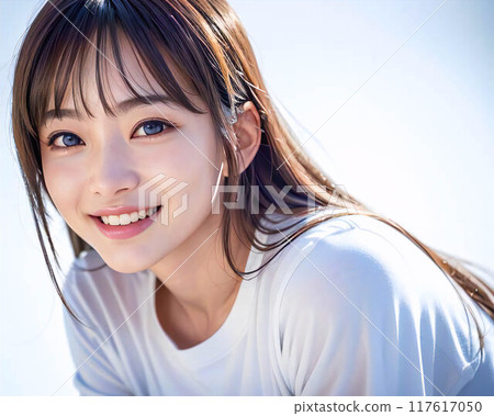 A woman with a smile 117617050