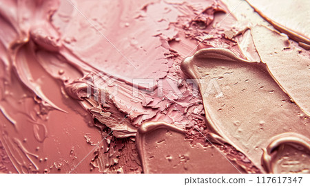 Beauty product and cosmetics texture, makeup products as abstract luxury cosmetic background art 117617347