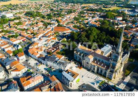 View from drone of french city Lucon View from drone of french city Lucon 117617850
