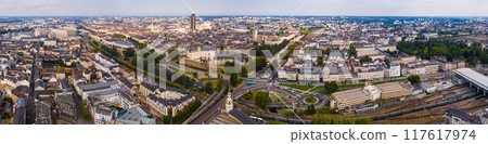 Panoramic view of modern Nantes cityscape, France Panoramic view of modern Nantes cityscape, France 117617974