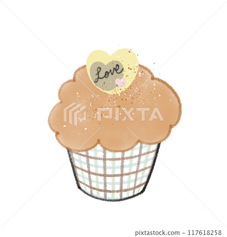 Natural and soft colored cupcakes - topped with hearts Natural and soft colored cupcakes - topped with hearts 117618258