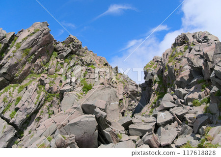 The rocky area at the new summit of Mt. Chokai The rocky area at the new summit of Mt. Chokai 117618828