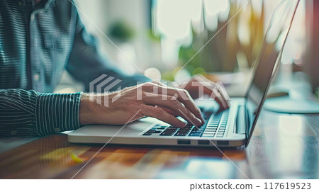 Man Working on a Laptop 117619523