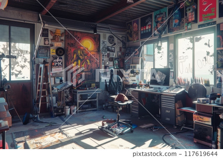 Creative Artist Studio with Digital and Traditional Tools 117619644