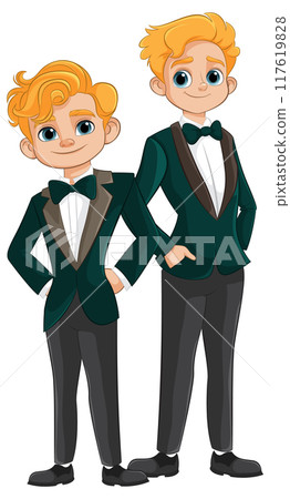 Elegant Characters in Tuxedos 117619828