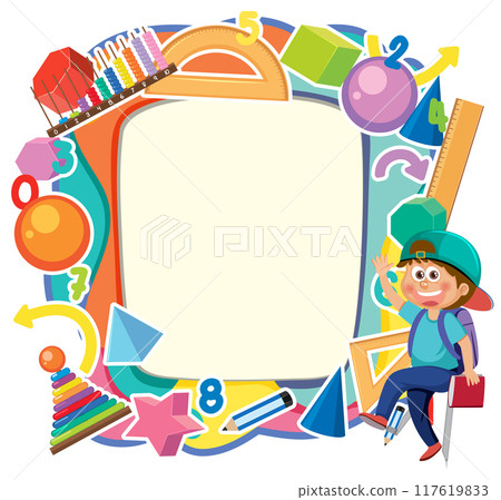 Colorful School Supplies Frame Colorful School Supplies Frame 117619833