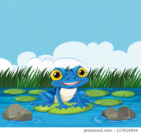 Happy Frog on Lily Pad Happy Frog on Lily Pad 117619844