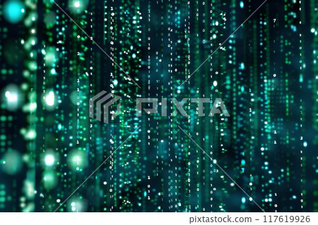 Abstract Digital Waveform with Glowing Particles 117619926