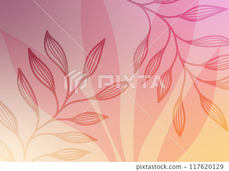 Pink natural soft leaf tropical flower line background 117620129
