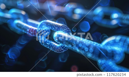 Blockchain Technology Concept with Digital Chain 117620234