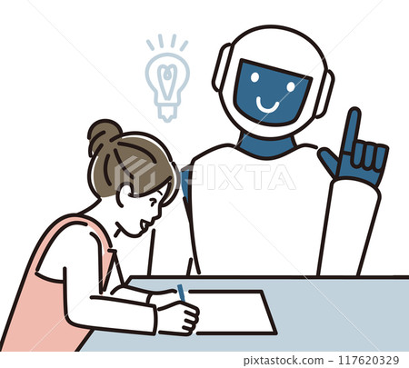 機器人與女學生教學學習 機器人與女學生教學學習 117620329