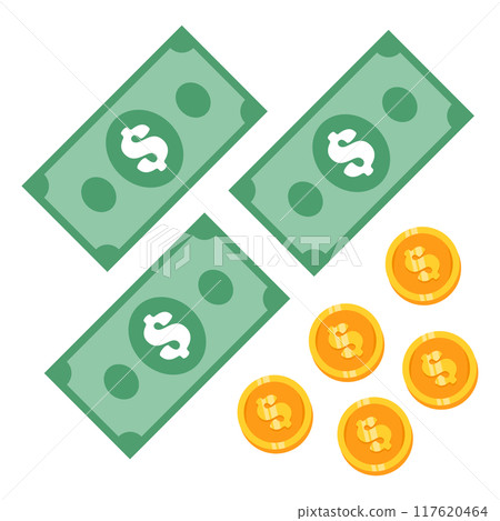 Money cash and coins vector Money cash and coins vector 117620464
