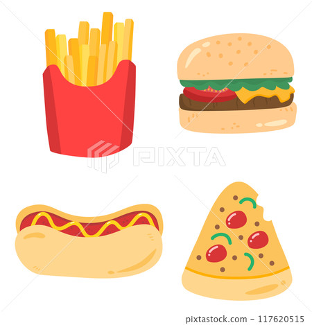 hot dog illustration vector  117620515