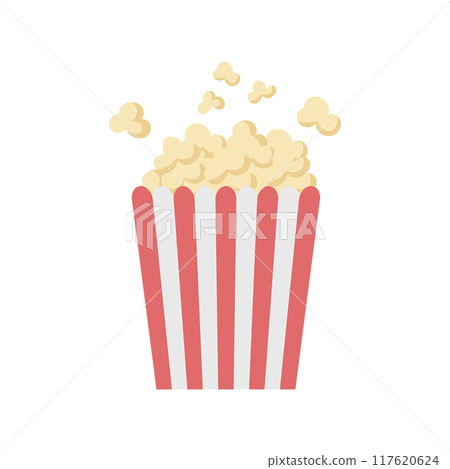 a cup of popcorn graphic illustration  117620624