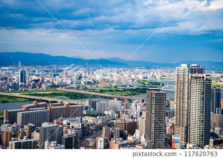 View from Umeda Sky Building in Osaka, Japan View from Umeda Sky Building in Osaka, Japan 117620763