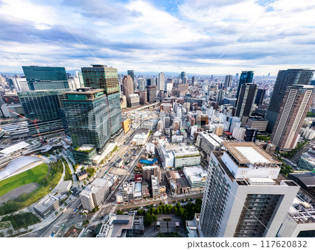 View from Umeda Sky Building in Osaka, Japan View from Umeda Sky Building in Osaka, Japan 117620832