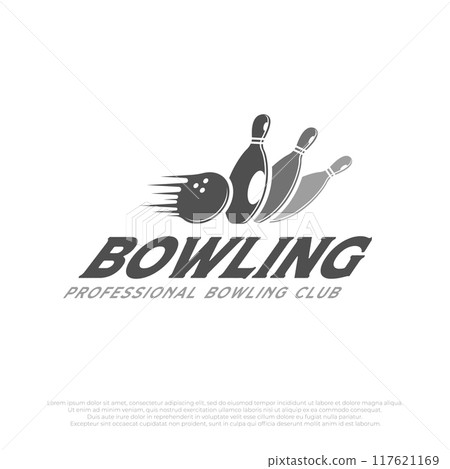 strike bowling ball logo vector template. Illustration design of a bowling ball hitting many pins strike bowling ball logo vector template. Illustration design of a bowling ball hitting many pins 117621169