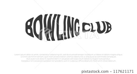bowling club logo template typography in pin ball. bowling ball icon vector illustration design 117621171