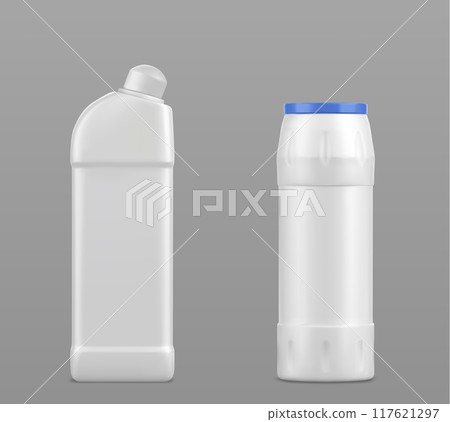 White blank plastic detergent bottle mockup 117621297