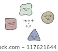 Line drawing illustration of shape and face (color) 117621644