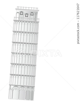 一座古建築的插圖-比薩斜塔 一座古建築的插圖-比薩斜塔 117621647